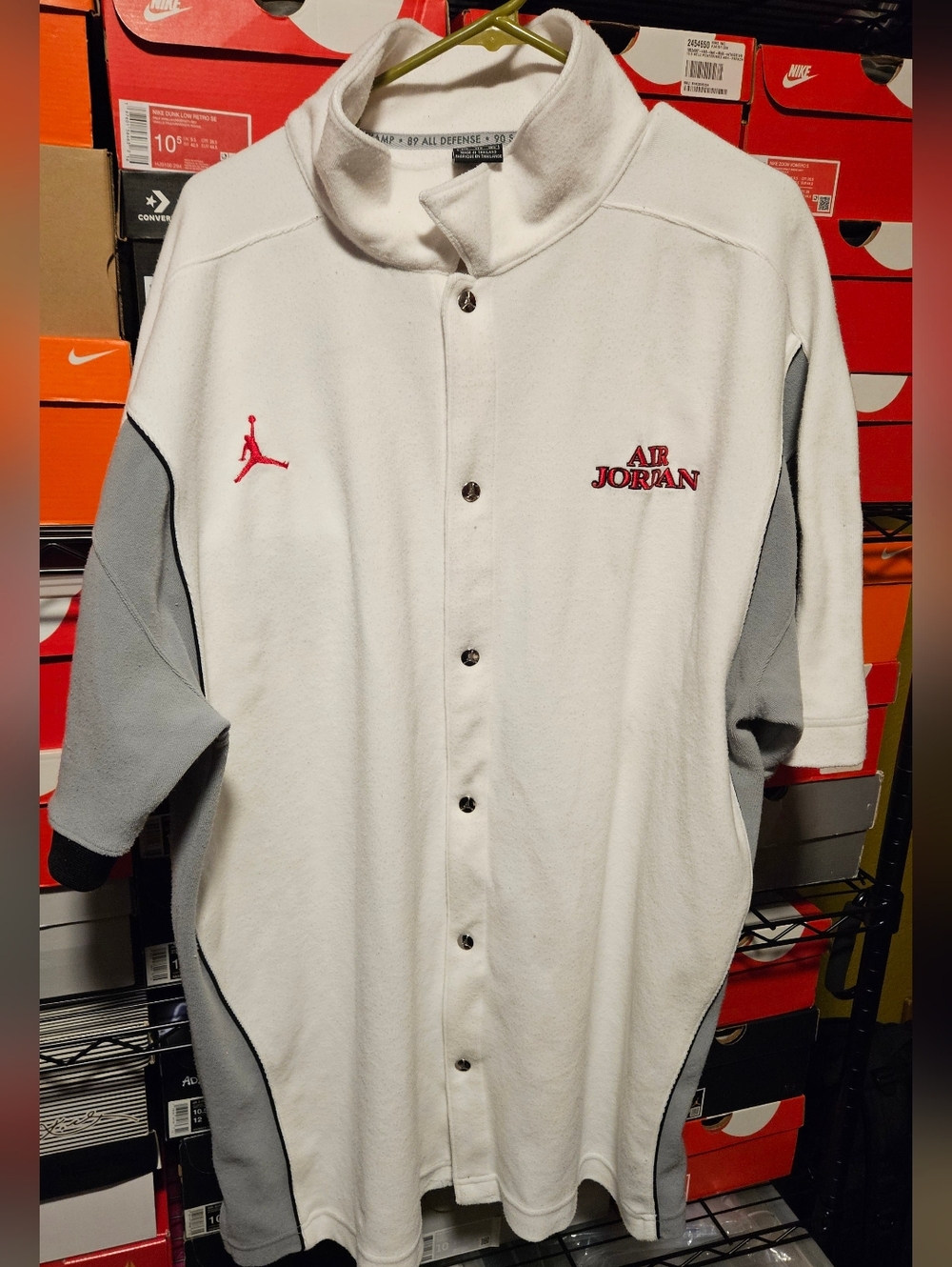 Jordan White Fleece Pullover with Black Tag
